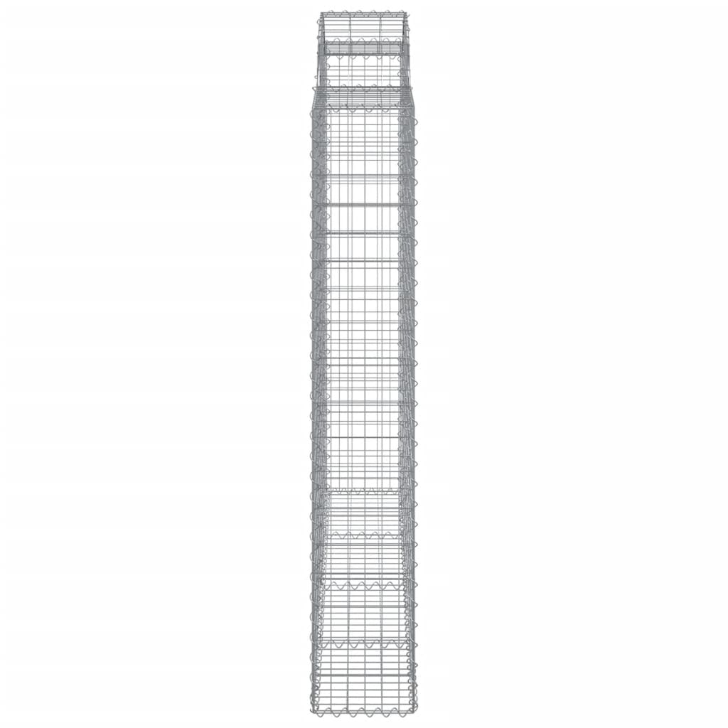 Gabionen Mit Hochbogen 6 Stk. 200X30X180/200Cm Verzinktes Eisen