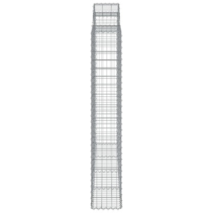 Gabionen Mit Hochbogen 11 Stk 200X30X180/200Cm Verzinktes Eisen