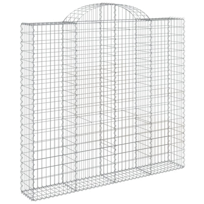 Gabionen Mit Hochbogen 15Stk. 200X30X180/200Cm Verzinktes Eisen
