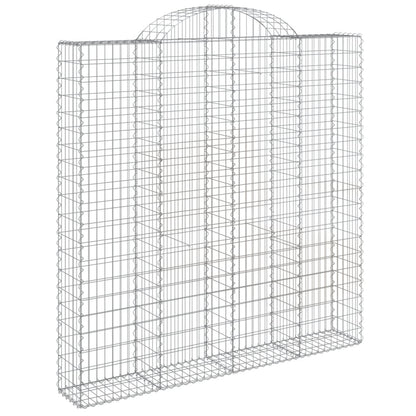 Gabionen Mit Hochbogen 4 Stk. 200X30X200/220Cm Verzinktes Eisen
