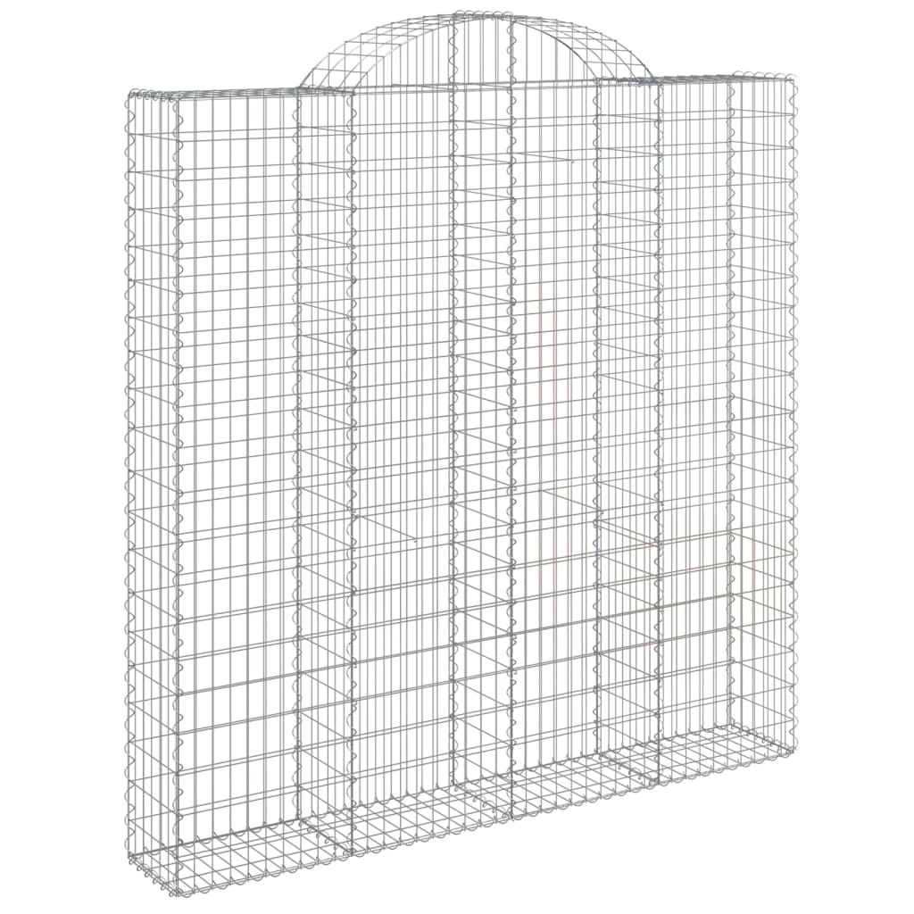 Gabionen Mit Hochbogen 5 Stk. 200X30X200/220Cm Verzinktes Eisen