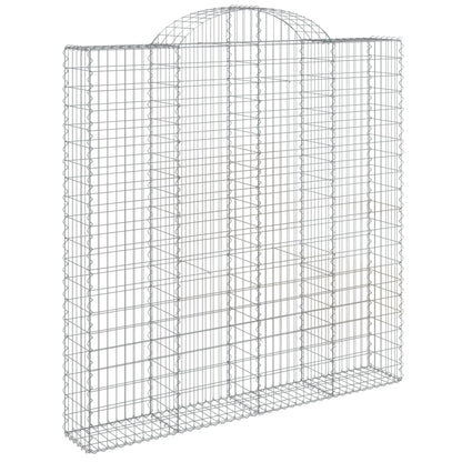 Gabionen Mit Hochbogen 7 Stk. 200X30X200/220Cm Verzinktes Eisen