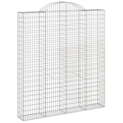 Gabionen Mit Hochbogen 5 Stk. 200X30X220/240Cm Verzinktes Eisen