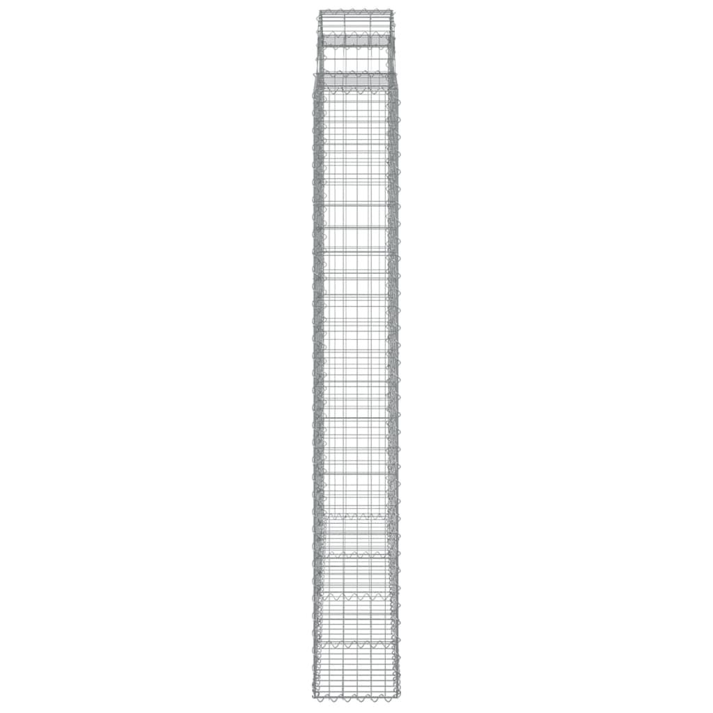 Gabionen Mit Hochbogen 6 Stk. 200X30X220/240Cm Verzinktes Eisen