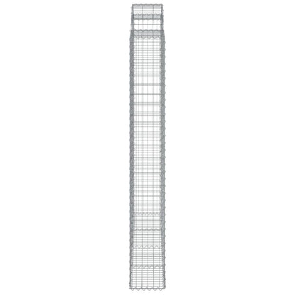 Gabionen Mit Hochbogen 8 Stk. 200X30X220/240Cm Verzinktes Eisen