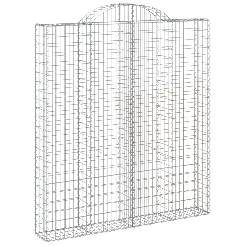 Gabionen Mit Hochbogen 13 Stk 200X30X220/240Cm Verzinktes Eisen Cappuccino
