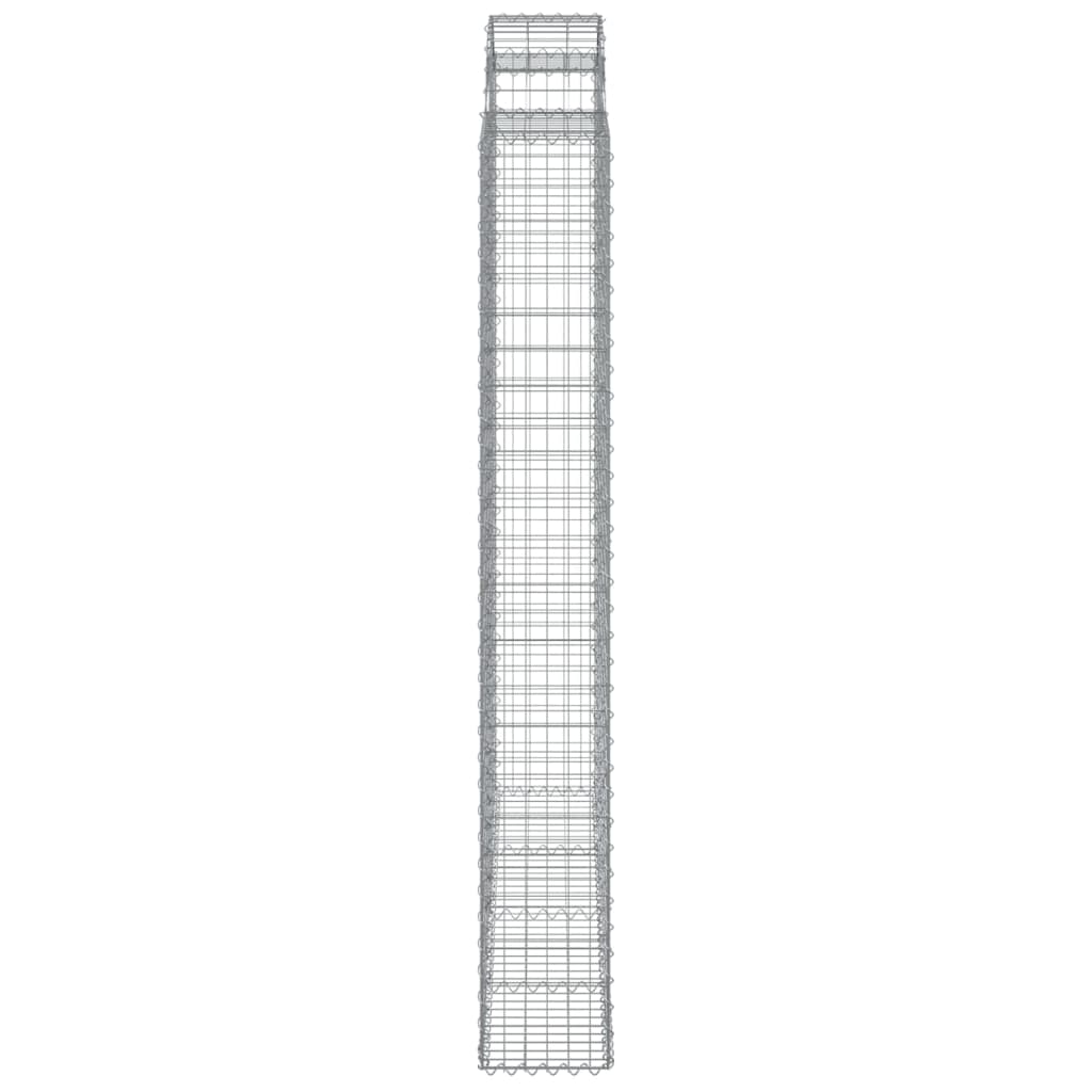 Gabionen Mit Hochbogen 13 Stk 200X30X220/240Cm Verzinktes Eisen Cappuccino