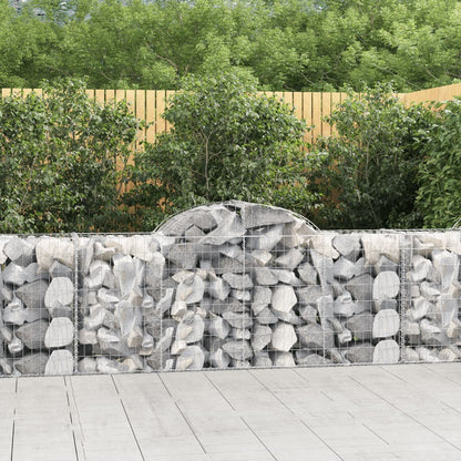 Gabionen Mit Hochbogen 11 Stk. 200X50X80/100Cm Verzinktes Eisen