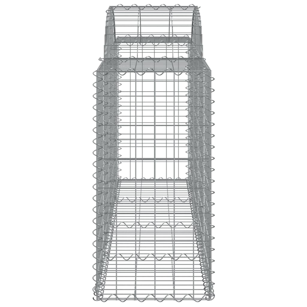 Gabionen Mit Hochbogen 12 Stk. 200X50X80/100Cm Verzinktes Eisen