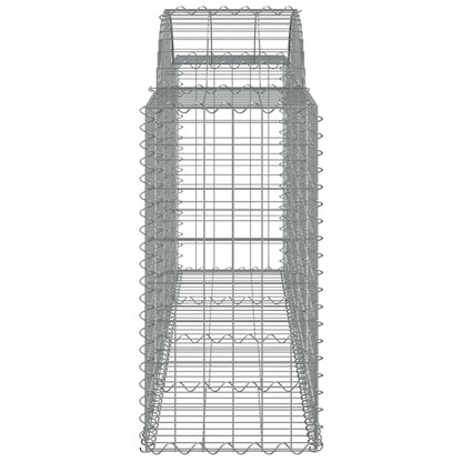 Gabionen Mit Hochbogen 12 Stk. 200X50X80/100Cm Verzinktes Eisen