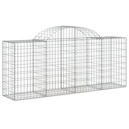 Gabionen Mit Hochbogen 15 Stk. 200X50X80/100Cm Verzinktes Eisen