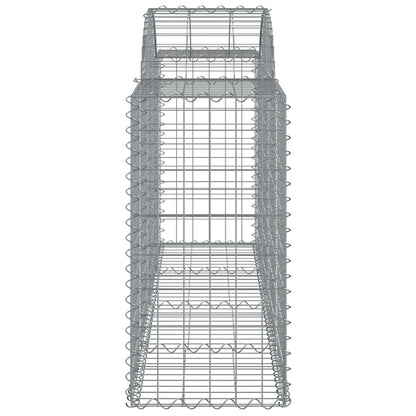 Gabionen Mit Hochbogen 18 Stk. 200X50X80/100Cm Verzinktes Eisen