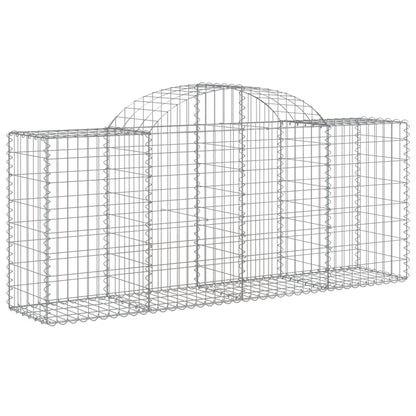 Gabionen Mit Hochbogen 40 Stk. 200X50X80/100Cm Verzinktes Eisen