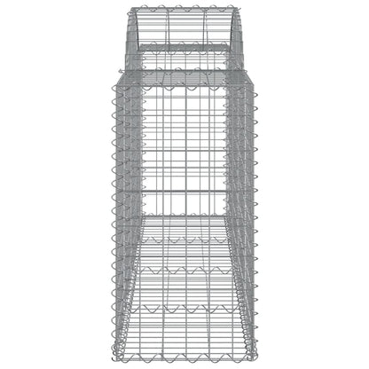 Gabionen Mit Hochbogen 50 Stk. 200X50X80/100Cm Verzinktes Eisen
