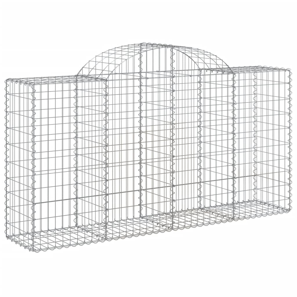 Gabionen Mit Hochbogen 3 Stk. 200X50X100/120Cm Verzinktes Eisen