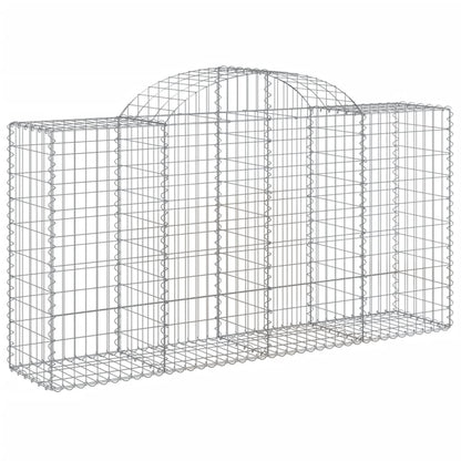 Gabionen Mit Hochbogen 3 Stk. 200X50X100/120Cm Verzinktes Eisen