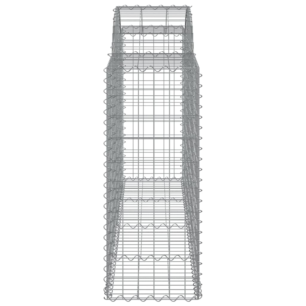 Gabionen Mit Hochbogen 3 Stk. 200X50X100/120Cm Verzinktes Eisen