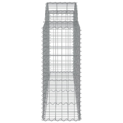 Gabionen Mit Hochbogen 3 Stk. 200X50X100/120Cm Verzinktes Eisen