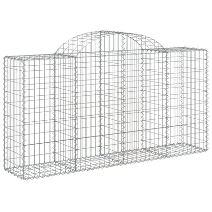 Gabionen Mit Hochbogen 4 Stk. 200X50X100/120Cm Verzinktes Eisen