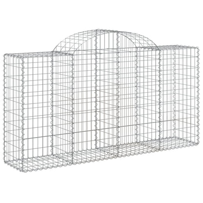 Gabionen Mit Hochbogen 6 Stk. 200X50X100/120Cm Verzinktes Eisen
