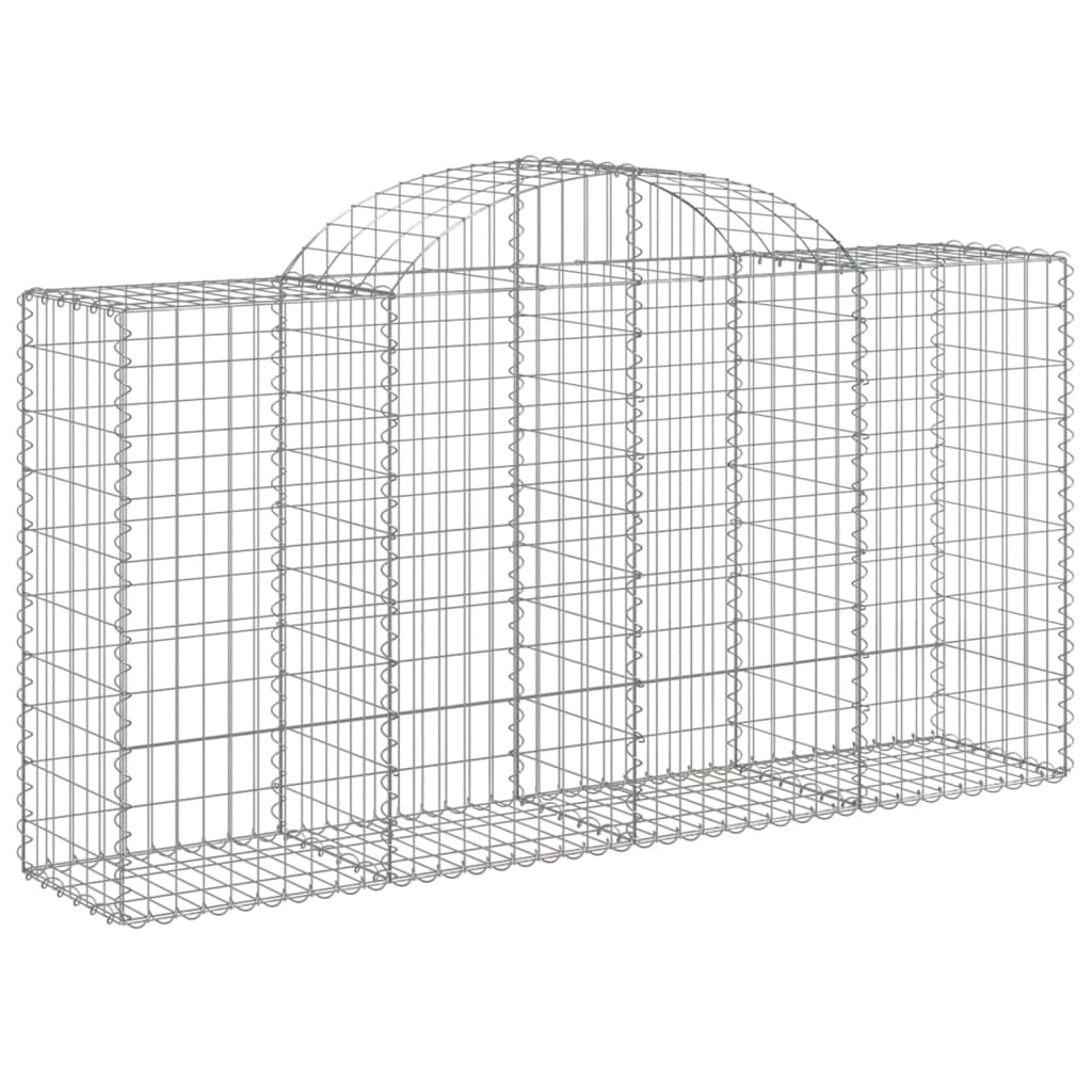 Gabionen Mit Hochbogen 7 Stk. 200X50X100/120Cm Verzinktes Eisen