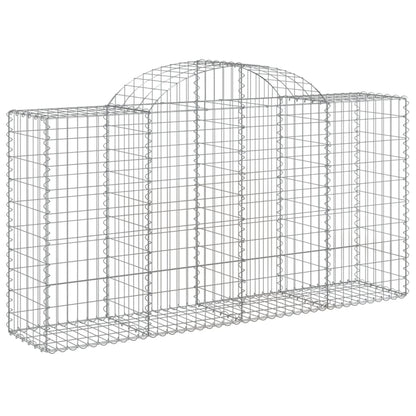 Gabionen Mit Hochbogen 10 Stk 200X50X100/120Cm Verzinktes Eisen
