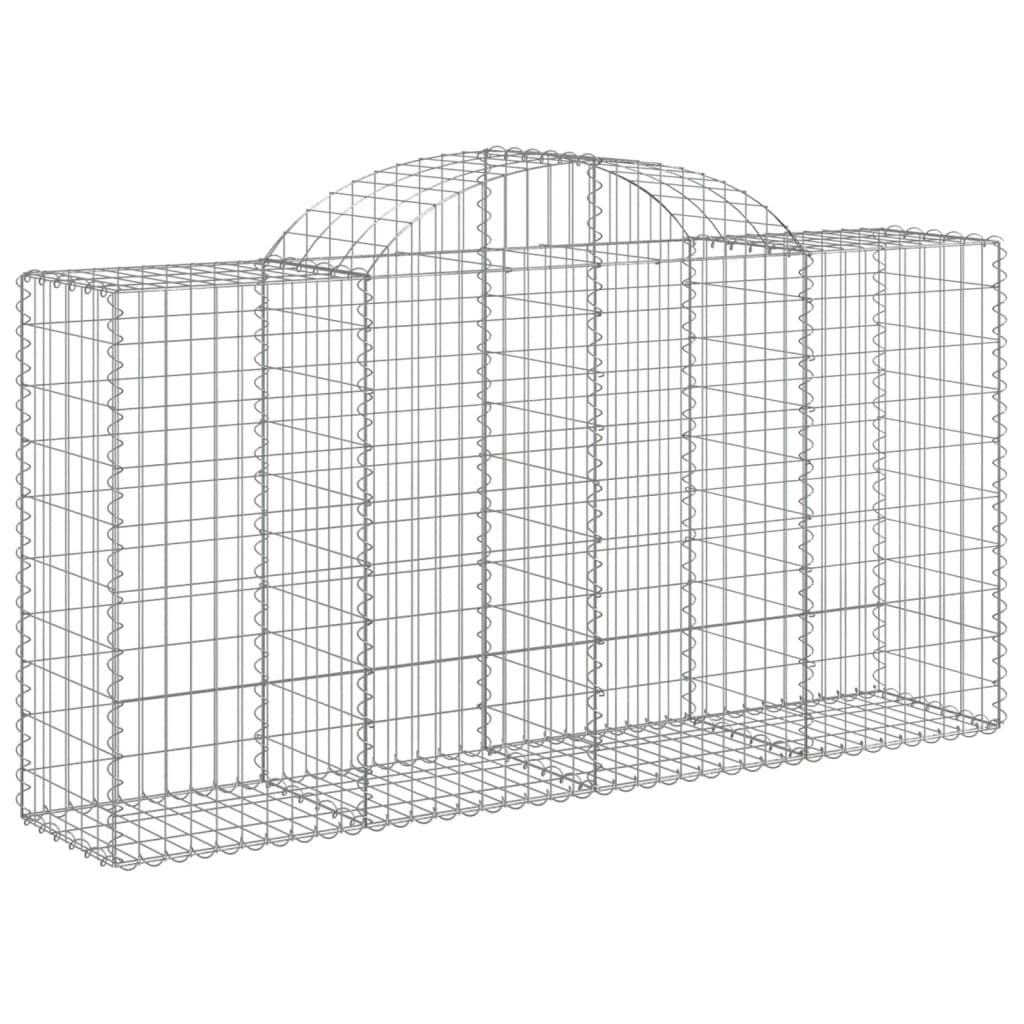 Gabionen Mit Hochbogen 14 Stk 200X50X100/120Cm Verzinktes Eisen