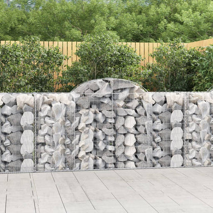 Gabionen Mit Hochbogen 18 Stk 200X50X100/120Cm Verzinktes Eisen