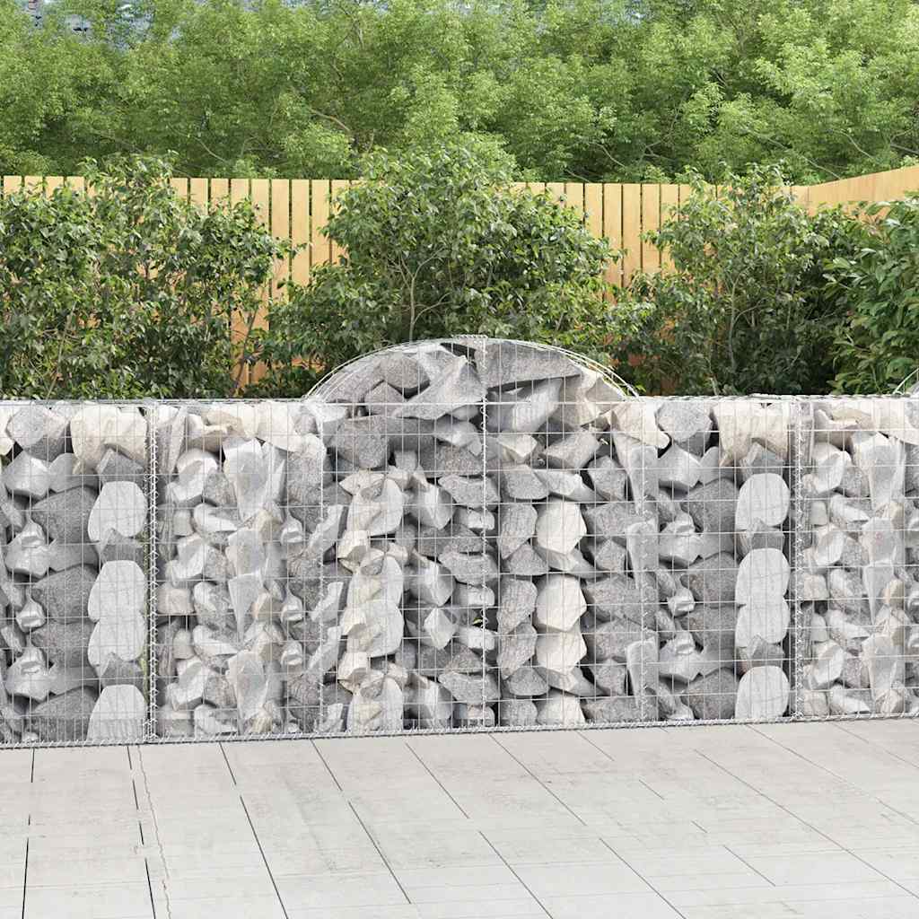 Gabionen Mit Hochbogen 50 Stk 200X50X100/120Cm Verzinktes Eisen