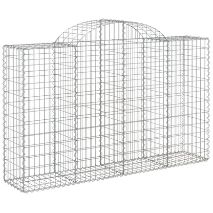 Gabionen Mit Hochbogen 2 Stk. 200X50X120/140Cm Verzinktes Eisen