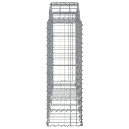 Gabionen Mit Hochbogen 2 Stk. 200X50X120/140Cm Verzinktes Eisen