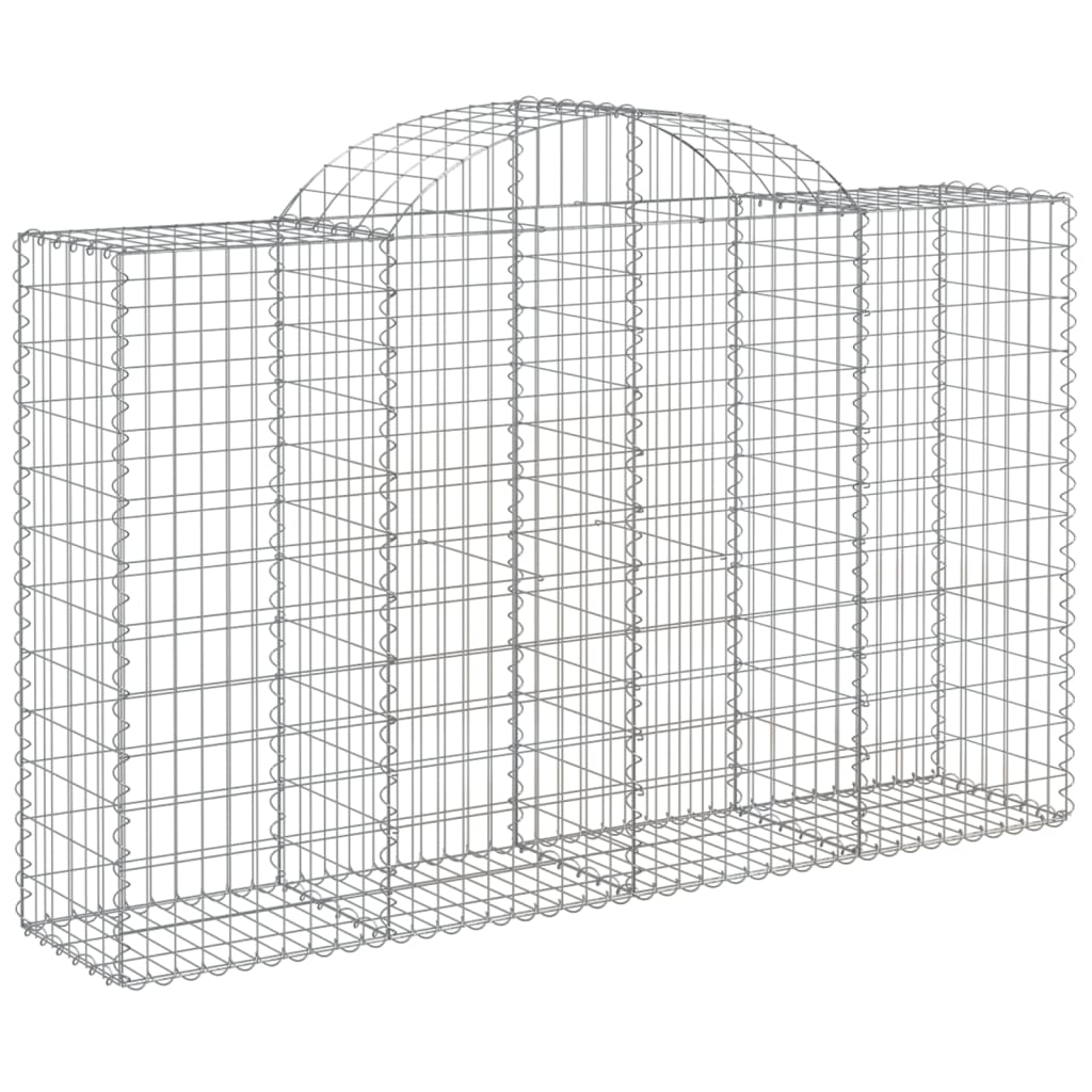 Gabionen Mit Hochbogen 3 Stk. 200X50X120/140Cm Verzinktes Eisen