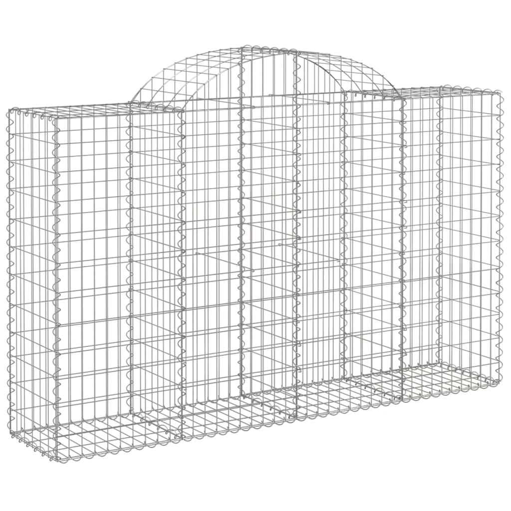 Gabionen Mit Hochbogen 5 Stk. 200X50X120/140Cm Verzinktes Eisen