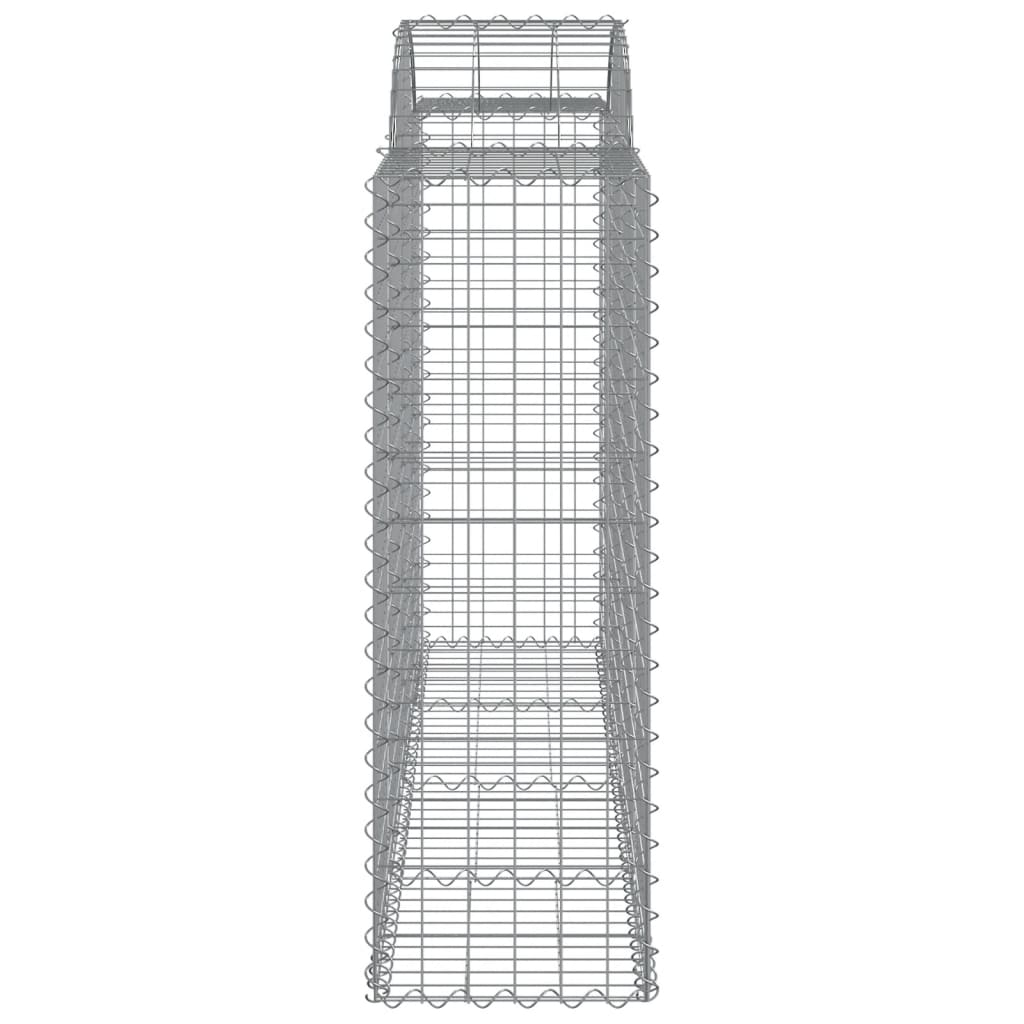 Gabionen Mit Hochbogen 9 Stk. 200X50X120/140Cm Verzinktes Eisen