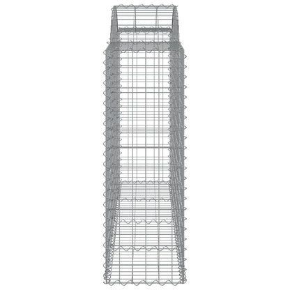 Gabionen Mit Hochbogen 9 Stk. 200X50X120/140Cm Verzinktes Eisen