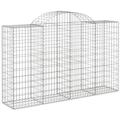Gabionen Mit Hochbogen 10Stk. 200X50X120/140Cm Verzinktes Eisen