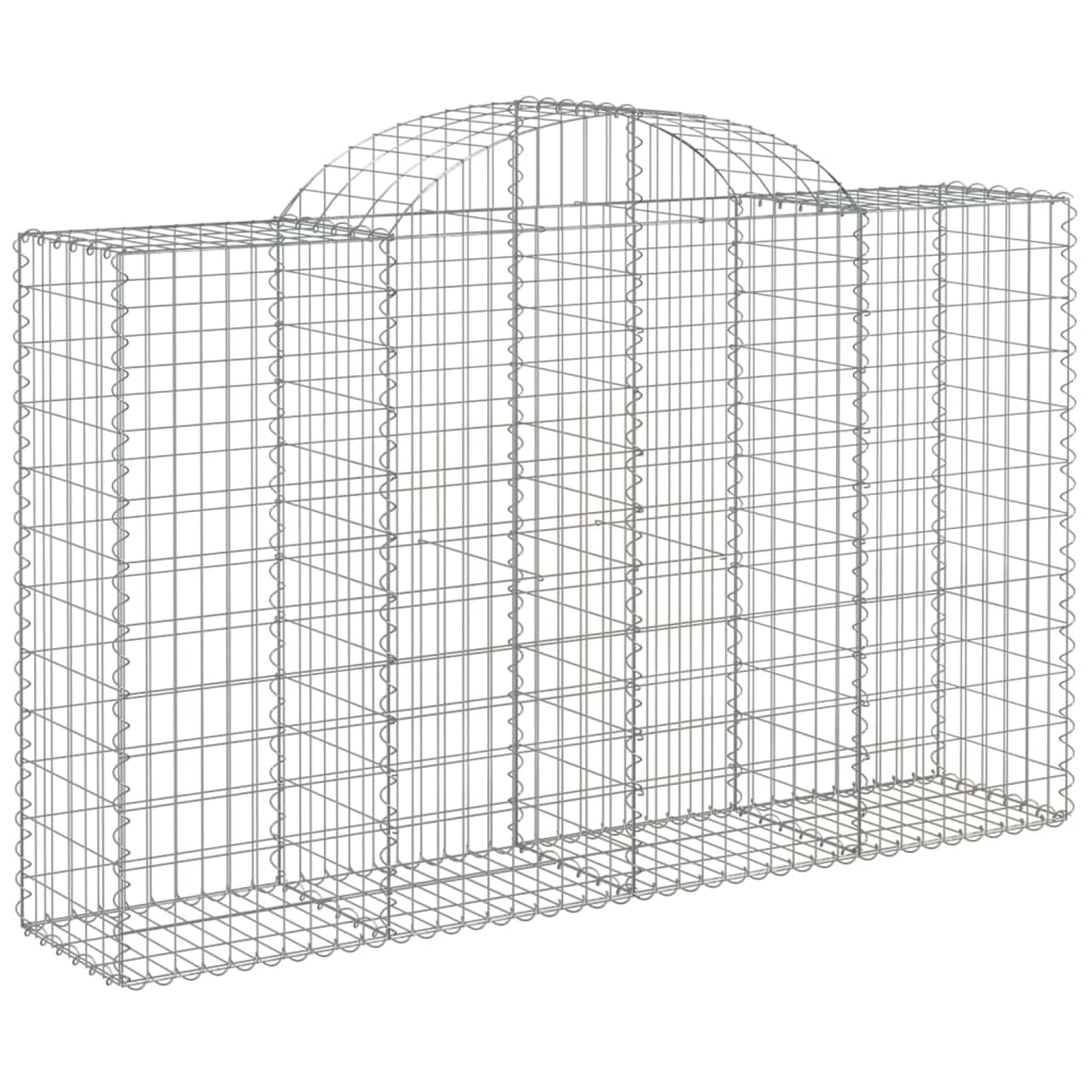Gabionen Mit Hochbogen 18Stk. 200X50X120/140Cm Verzinktes Eisen