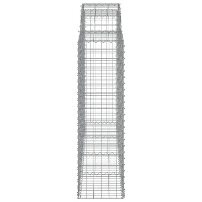Gabionen Mit Hochbogen 2 Stk. 200X50X140/160Cm Verzinktes Eisen