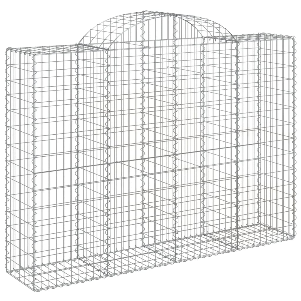Gabionen Mit Hochbogen 3 Stk. 200X50X140/160Cm Verzinktes Eisen