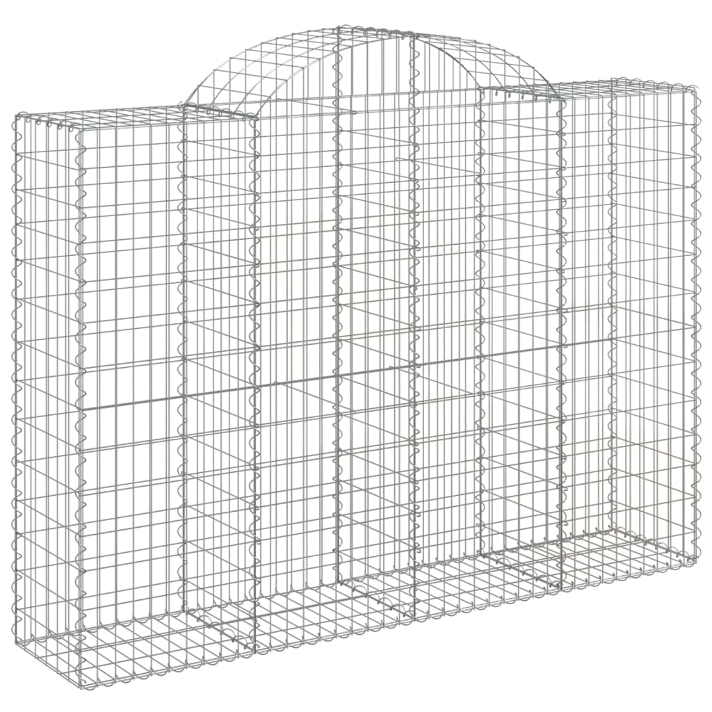 Gabionen Mit Hochbogen 4 Stk. 200X50X140/160Cm Verzinktes Eisen