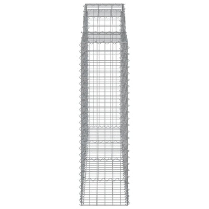 Gabionen Mit Hochbogen 5 Stk. 200X50X140/160Cm Verzinktes Eisen