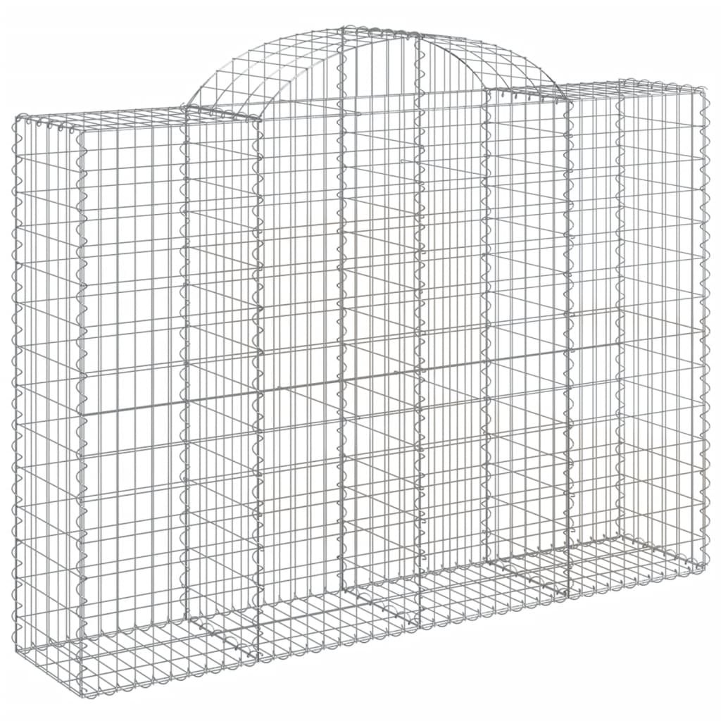 Gabionen Mit Hochbogen 6 Stk. 200X50X140/160Cm Verzinktes Eisen