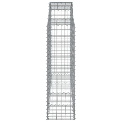 Gabionen Mit Hochbogen 9 Stk. 200X50X140/160Cm Verzinktes Eisen