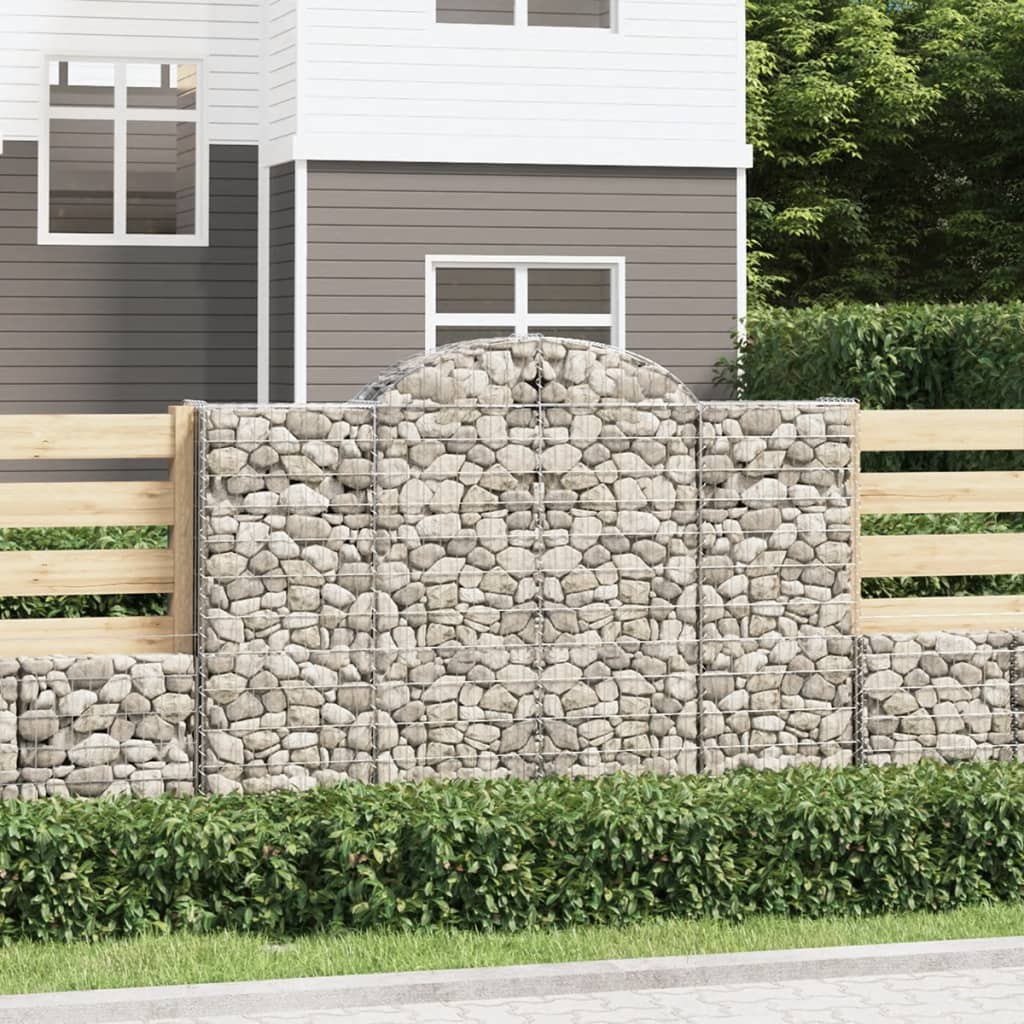 Gabionen Mit Hochbogen 10Stk. 200X50X140/160Cm Verzinktes Eisen
