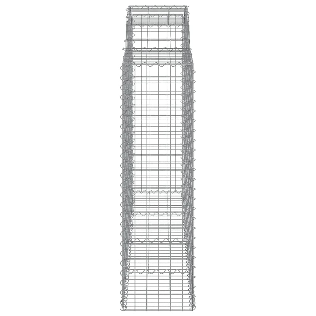 Gabionen Mit Hochbogen 11Stk. 200X50X140/160Cm Verzinktes Eisen