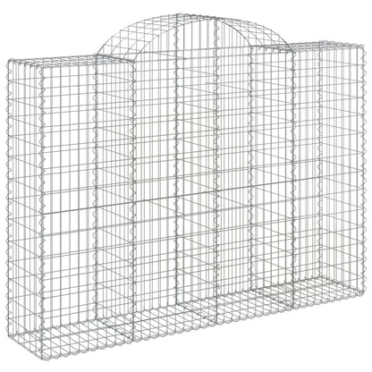 Gabionen Mit Hochbogen 13Stk. 200X50X140/160Cm Verzinktes Eisen