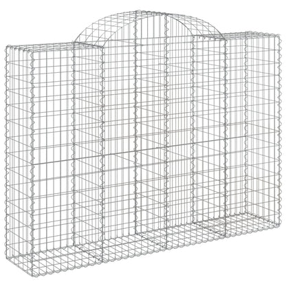 Gabionen Mit Hochbogen 14Stk. 200X50X140/160Cm Verzinktes Eisen