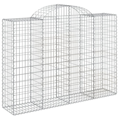 Gabionen Mit Hochbogen 15Stk. 200X50X140/160Cm Verzinktes Eisen