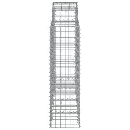 Gabionen Mit Hochbogen 18Stk. 200X50X140/160Cm Verzinktes Eisen