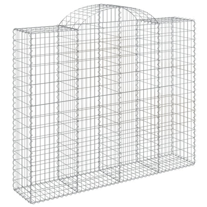 Gabionen Mit Hochbogen 2 Stk. 200X50X160/180Cm Verzinktes Eisen